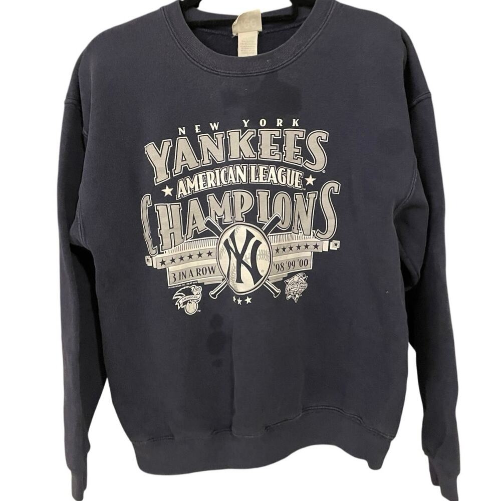 Vintage Y2K New York Yankees 3 Time American League Champions Crewneck Adult L